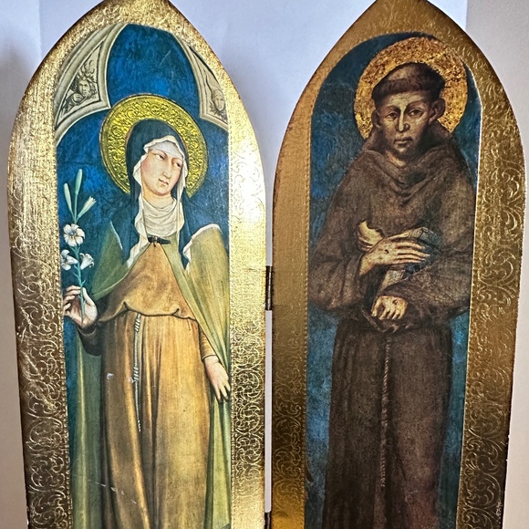 Accents Catholic Art St Francis St Clare Of Assisi Double Icon Hinged